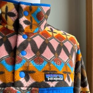 Patagonia Synchilla Snap-T Fleece Small Companions Big Anthos Pink Brown S